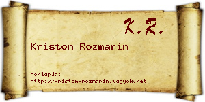 Kriston Rozmarin névjegykártya